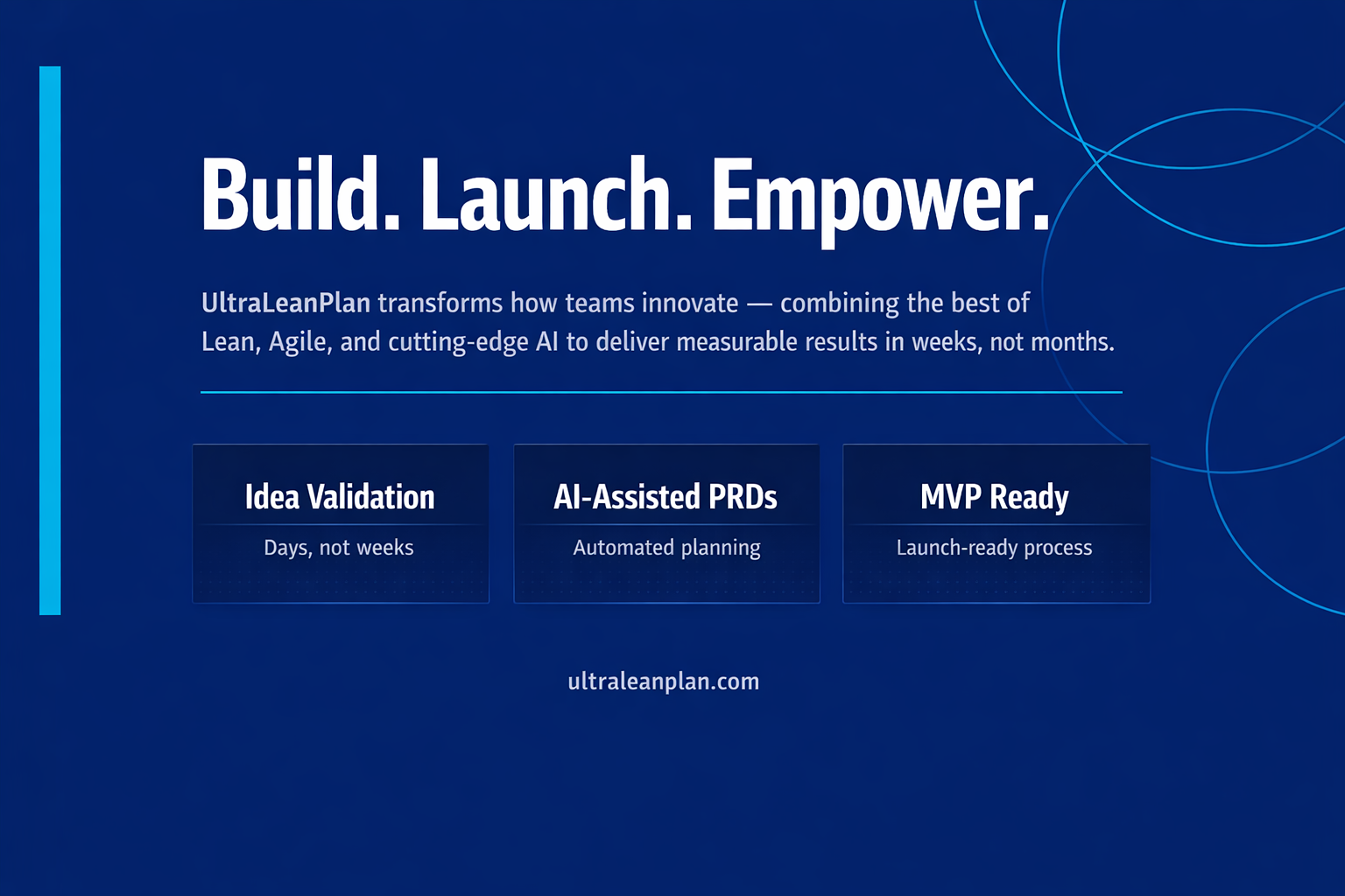 Build. Launch. Empower. Idea validation, AI-assisted PRDs, MVP ready.